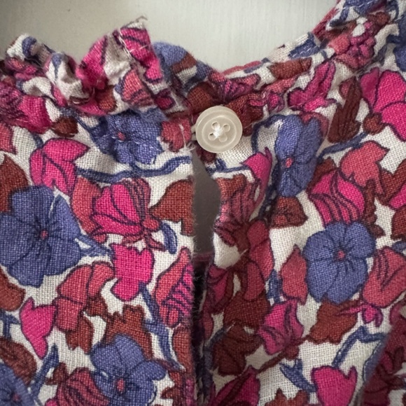 J Crew Floral Linen short sleeve shirt size L - Picture 5 of 7